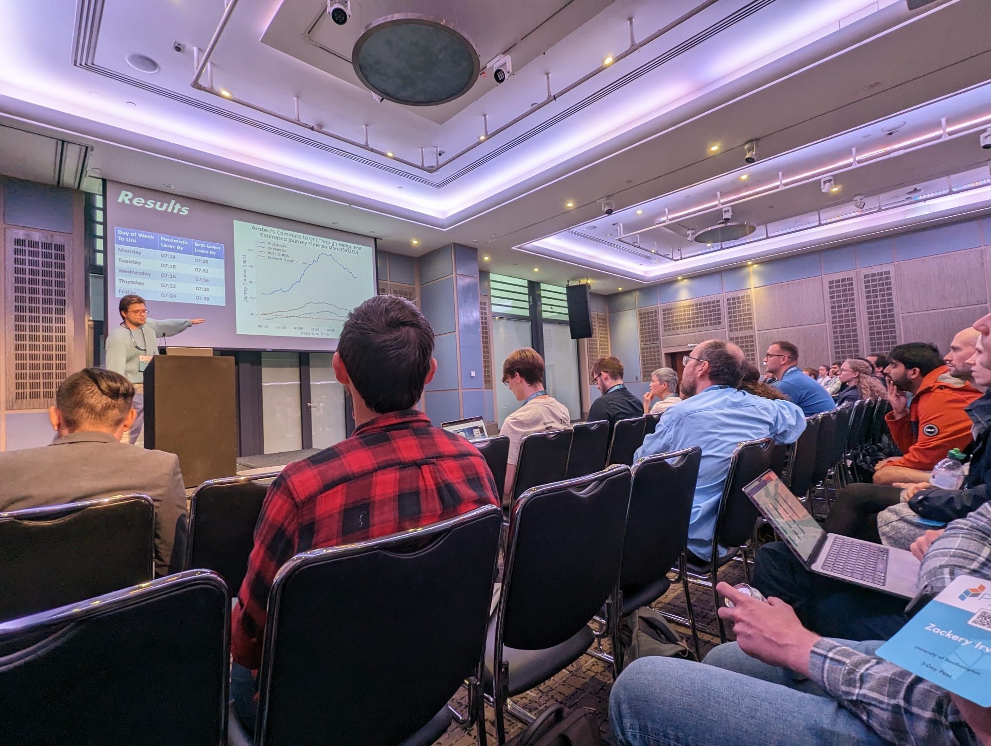 Audience view during Austen Wallis's PyData London 2024 lightning talk