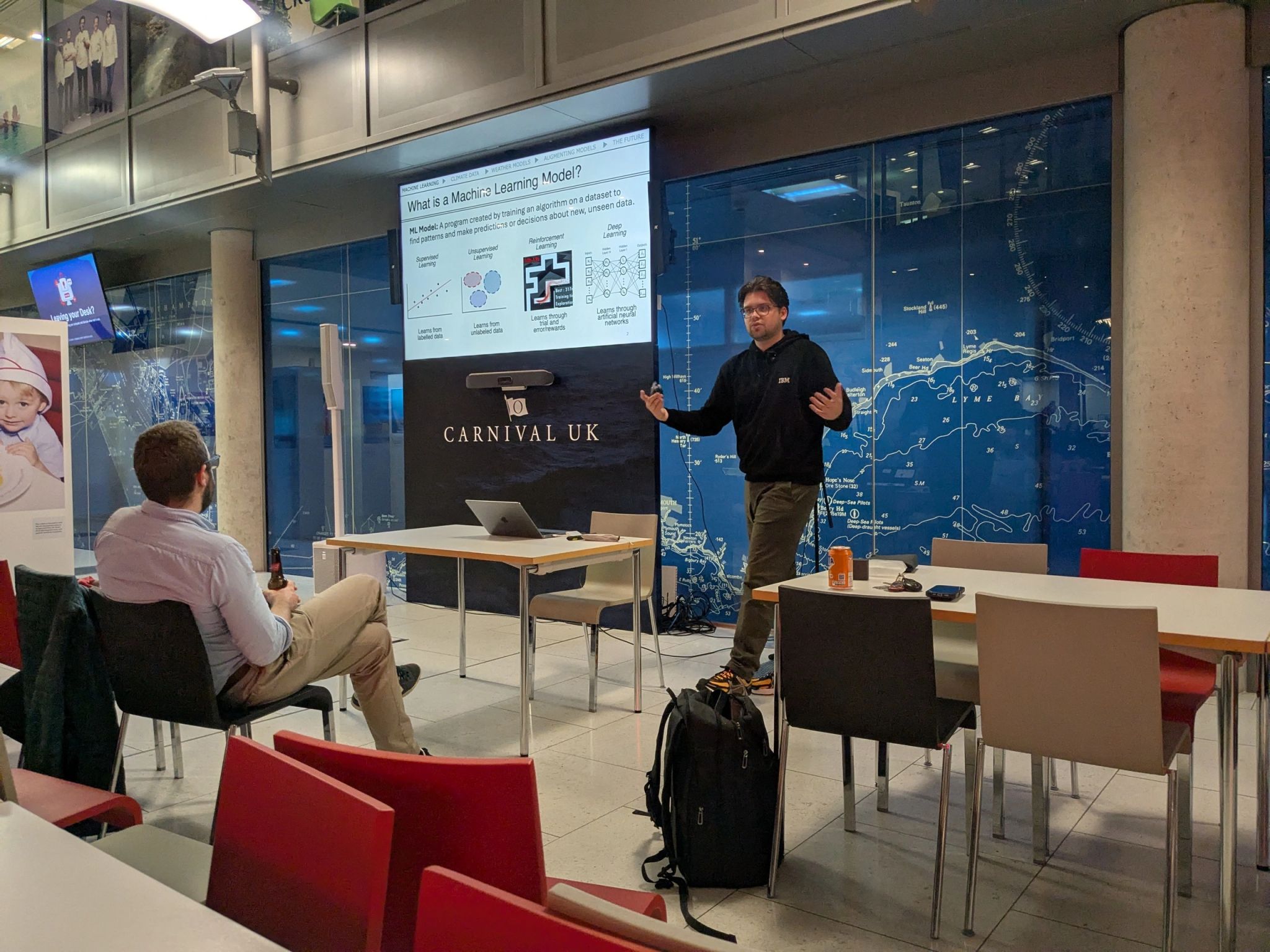 Austen Wallis speaking at PyData Southampton