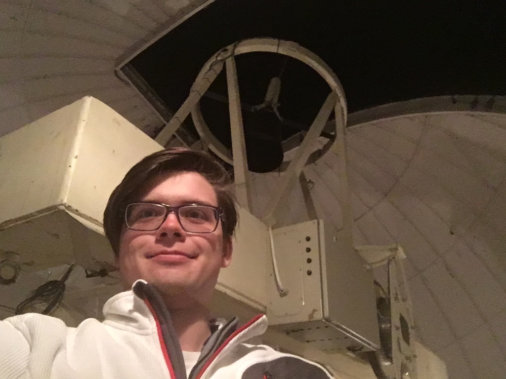 Austen Wallis in an observatory in Tenerife